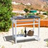 Outdoor Prep Cart Dining Table for Pizza Oven, Patio Grilling Backyard BBQ Grill Cart