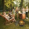 Outdoor Patio Garden Beach Camping Bonfire Party Fire Pit With BBQ Grill