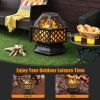 Outdoor Patio Garden Beach Camping Bonfire Party Fire Pit With BBQ Grill