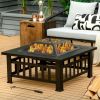 Outdoor Patio Garden Beach Camping Bonfire Party Fire Pit With BBQ Grill