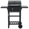 Outdoor Party Backyard Dinner Mobile Stainless Steel Square Oven Charcoal Oven