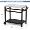 Outdoor Prep Cart Dining Table for Pizza Oven, Patio Grilling Backyard BBQ Grill Cart