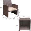 Casual 3 Piece Patio Furniture Set  with Storage Coffee Table