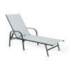 Upland 77" Long Reclining Single Chaise, Adjustable Patio Chaise Lounge, Outdoor Folding Lounge Recliner Chairs w/Adjustable Backrest