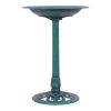 New Design Outdoor Garden Green Pedestal Bird Bath Feeder