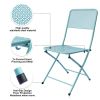 Premium Steel Patio Bistro Set, Folding Outdoor Patio Furniture Sets, 3 Piece Patio Set of Foldable Patio Table and Chairs