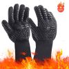 BBQ Gloves Extreme Heat Resistant Protective Cooking Gloves Food Grade Kitchen Oven Mitts Silicone Non-Slip for BBQ Cooking Baking