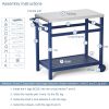 Outdoor Prep Cart Dining Table for Pizza Oven, Patio Grilling Backyard BBQ Grill Cart