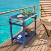 Outdoor Prep Cart Dining Table for Pizza Oven, Patio Grilling Backyard BBQ Grill Cart