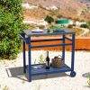 Outdoor Prep Cart Dining Table for Pizza Oven, Patio Grilling Backyard BBQ Grill Cart