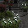 2Pcs Solar Powered Lights Outdoor Rose Flower LED Decorative Lamp Water Resistant Pathway Stake Lights