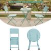 Premium Steel Patio Bistro Set, Folding Outdoor Patio Furniture Sets, 3 Piece Patio Set of Foldable Patio Table and Chairs