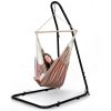 Patio Garden Portable Outdoor Polyester Hammock Set Red With Hammock Stand And Handbag