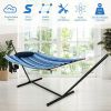 Patio Garden Portable Outdoor Polyester Hammock Set Red With Hammock Stand And Handbag