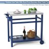 Outdoor Prep Cart Dining Table for Pizza Oven, Patio Grilling Backyard BBQ Grill Cart