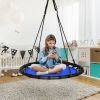 Yard Flying Saucer Round Tree Swing Kids Play Set W/Adjustable Ropes