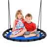 Yard Flying Saucer Round Tree Swing Kids Play Set W/Adjustable Ropes