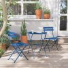 SR Steel Patio Bistro Set, Folding Outdoor Patio Furniture Sets, 3 Piece Patio Set of Foldable Patio Table and Chairs