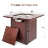 28in Outdoor Propane Fire Pit Table 50,000 BTU Silver Square Gas Fire Pit Table