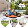 Yard Flying Saucer Round Tree Swing Kids Play Set W/Adjustable Ropes