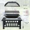 Outdoor Patio Garden Beach Camping Bonfire Party Fire Pit With BBQ Grill