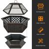 Outdoor Patio Garden Beach Camping Bonfire Party Fire Pit With BBQ Grill