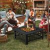 Outdoor Patio Garden Beach Camping Bonfire Party Fire Pit With BBQ Grill