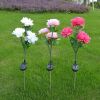 LED Roses with Leaves Flower Stake, Solar Energy for Garden Backyard