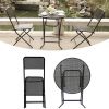 Premium Steel Patio Bistro Set, Folding Outdoor Patio Furniture Sets, 3 Piece Patio Set of Foldable Patio Table and Chairs