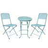 Premium Steel Patio Bistro Set, Folding Outdoor Patio Furniture Sets, 3 Piece Patio Set of Foldable Patio Table and Chairs