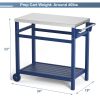 Outdoor Prep Cart Dining Table for Pizza Oven, Patio Grilling Backyard BBQ Grill Cart