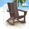 Rocking Adirondack Chairs Patio Rocker All-Weather Resistant, HDPE Plastic Resin Outdoor Lounge Furniture,Lawn Chairs for Campfire, Fire Pit, Garden,