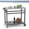 Outdoor Prep Cart Dining Table for Pizza Oven, Patio Grilling Backyard BBQ Grill Cart