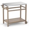 Outdoor Prep Cart Dining Table for Pizza Oven, Patio Grilling Backyard BBQ Grill Cart