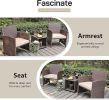 Casual 3 Piece Patio Furniture Set  with Storage Coffee Table