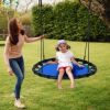 Yard Flying Saucer Round Tree Swing Kids Play Set W/Adjustable Ropes